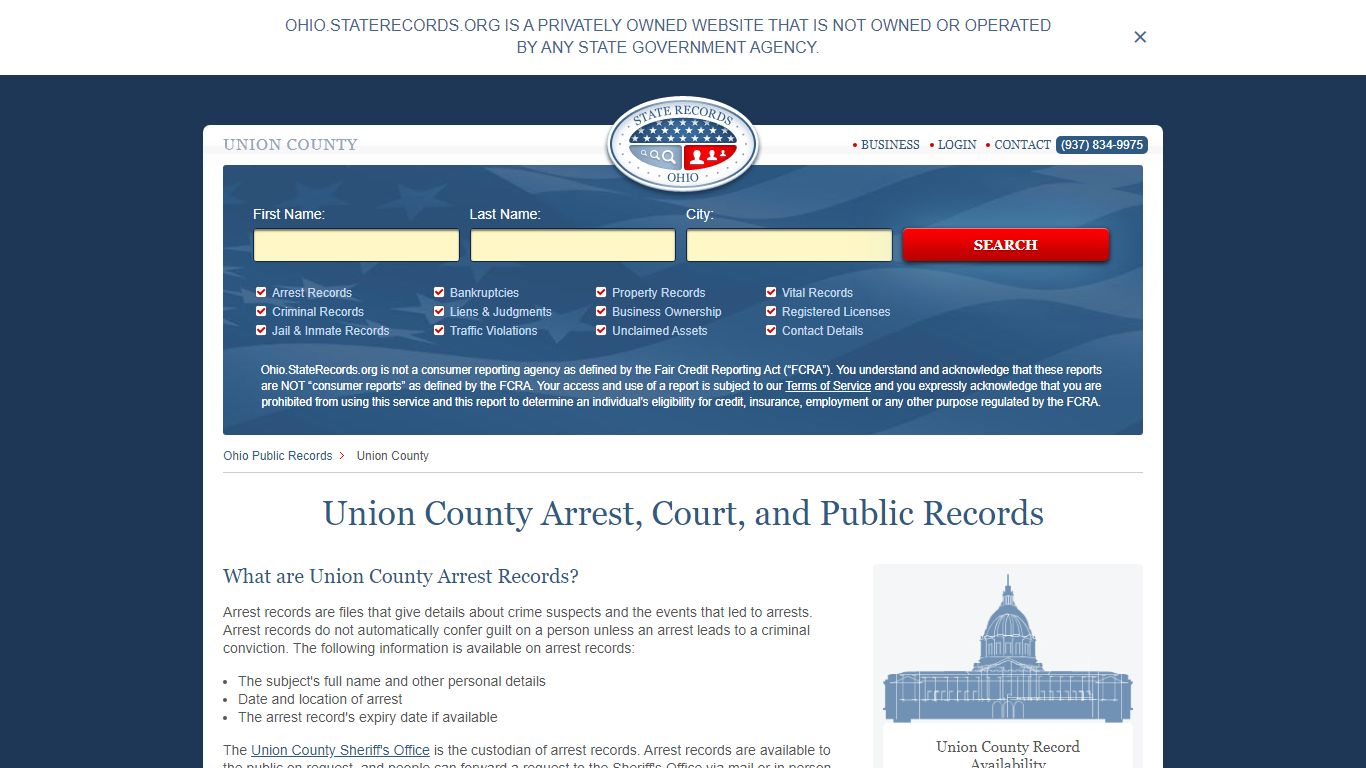 Union County Arrest, Court, and Public Records