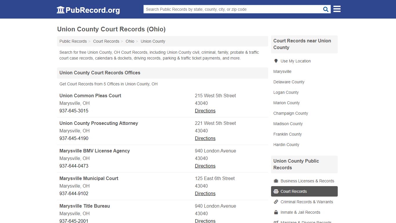 Free Union County Court Records (Ohio Court Records)